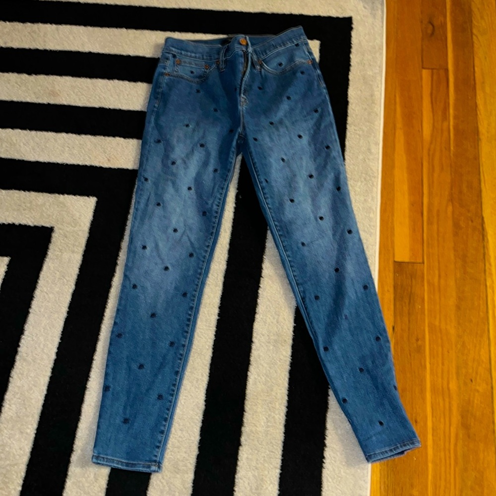 J. Crew Polka Dot Toothpick Jeans